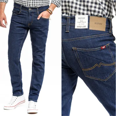 Obrázek produktu pro MUSTANG, Pánské džíny, Slim fit, OREGON TAPERED, W34 L32, Blau, Jeans, baggyjeans, buggy