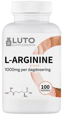 Immagine prodotto di LUTO Supplements L-Arginina 500 mg – 100 capsule – 1000 mg per dose giornaliera
