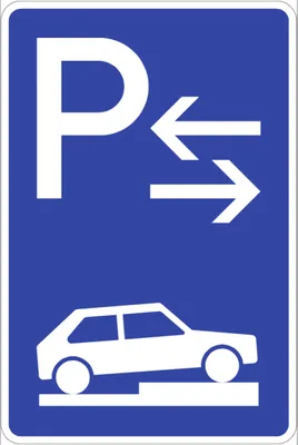 Produktbild von Verkehrsschild VZ315-78, Parken halb auf Gehwegen quer rechts (Mitte), Alu, R...