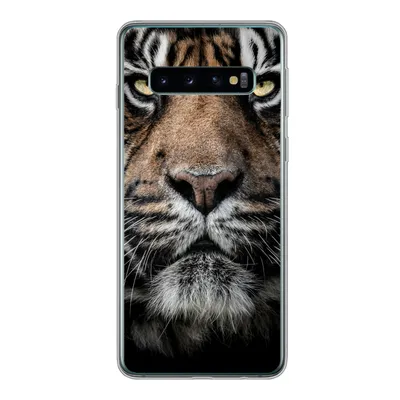 Produktbild von MuchoWow® Handyhülle Schutzhülle Hülle für Samsung Galaxy S10 Tiger - Nahaufnahme - Tier Silikon Softcase Handy Hülle - Handytasche