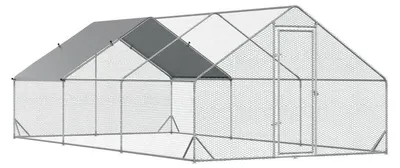 Obrázek produktu pro Kurník pro 12–18 slepic | Barva: stříbrná + šedá | Rozměry: 600 x 300 x 200 cm