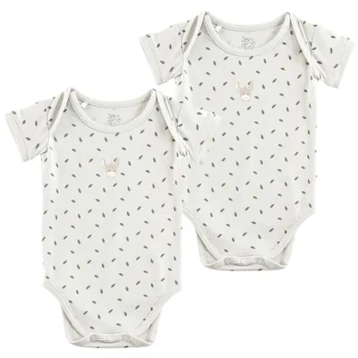 Produktbild von Sterntaler Baby Body Doppelpack Motiv Blätter – Unisex – Body Kurzarm – Jerseybo
