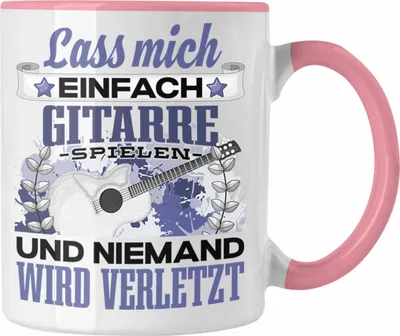 Produktbild von Trendation - Gitarre Tasse Geschenk Spruch Gitarrist Geschenkidee Lass Mich Einfach Gitarre Spielen Lustig (Rosa)