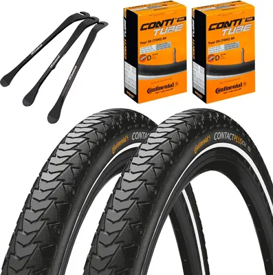 Produktbild von 2er Set Continental Contact Plus Fahrradreifen Reflex 28 x 1,40 Zoll 37-622 + DV + Reifenheber