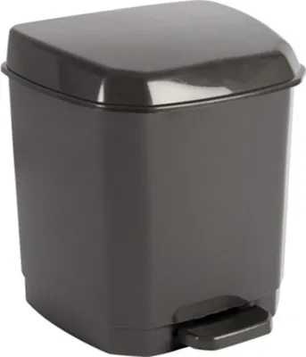 Produktbild von Hega Hogar Treteimer - dunkelgrau - Kunststoff - 7 Liter - 21 x 22 x 26 cm