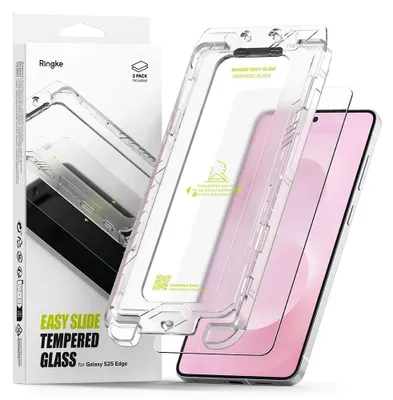 Zdjęcie produktu dla Zatwardzone szkło Ringke Easy Slide 2-pack do Samsung Galaxy S25 Edge - przezroczyste