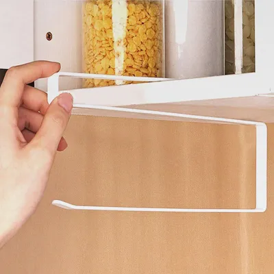 Produktbild von Küchenrollenhalter und Wandpapierhalter, weiß, lackiertes Eisen, ohne Bohren, Wand- oder Unterschrank