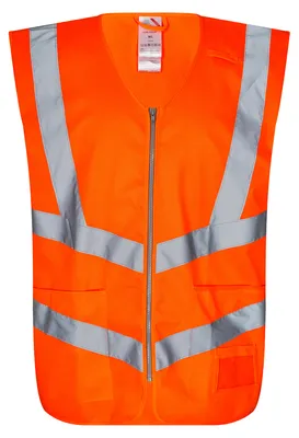 Produktbild von F. Engel Safety Weste mit Reißverschluss, Orange, Gr. M/L