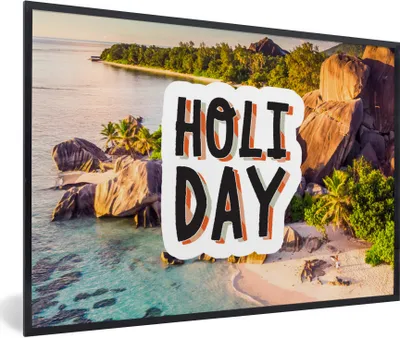Produktbild von MuchoWow® Gerahmtes Poster Insel - Urlaub - Sommer 90x60 cm - Poster mit Schwarzem Bilderrahmen Wandposter Rahmen Foto Bilder - Fotorahmen - Foto-Plakat