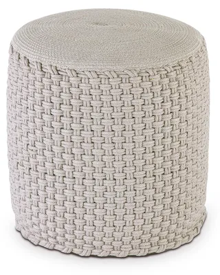 Immagine prodotto di Pouf in Lana Ø40 H45, pouf da esterno vegano, impermeabile, riempibile, beige
