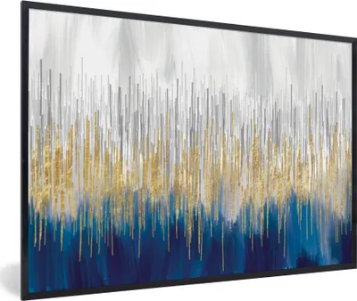 Produktbild von MuchoWow® Gerahmtes Poster Abstrakt - Gemälde - Öl 90x60 cm - Poster mit Schwarzem Bilderrahmen Wandposter Rahmen Foto Bilder - Fotorahmen - Foto-Plakat