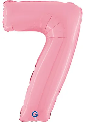 Immagine prodotto di Numero gigante palloncino in foil 26"/66 cm | Rosa pastello Numero: 7