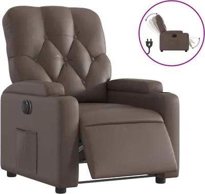 Produktbild von vidaXL Elektrischer Relaxsessel Braun Kunstleder