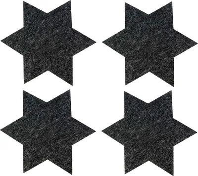 Produktbild von Oblique Unique 4 Filz Untersetzer Sterne Glasuntersetzer Weihnachtsdeko Ø 20cm - dunkelgrau