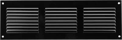 Immagine prodotto di Griglia di ventilazione in metallo 30x10cm nero zanzariera griglia di scarico aria griglia a fessura