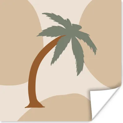 Produktbild von MuchoWow® Poster Palme - Pastell - Sommer 50x50 cm - Wohnzimmerdekoration