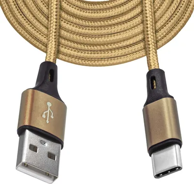 Produktbild von Mobilefox 3m Universal Typ C USB Schnell Lade Daten Kabel Nylon Stecker Gold