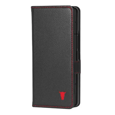 Obrázok produktu pre Kožené puzdro typu wallet TORRO Galaxy Z Fold6 (s funkciou stojana) – čierne s červenými detailmi