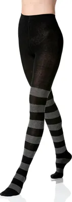 Produktbild von Yenita® Strickstrumpfhose Baumwoll-Strumpfhose S anthrazit-schwarz