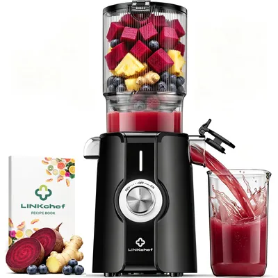 Slowjuicer, 200 W, 4,53" Einfüllöffnung, BPA-frei, schwarz