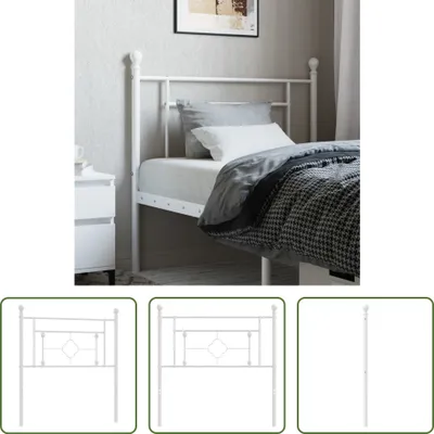 Immagine prodotto di The Living Store Testiera in metallo bianco 100 cm