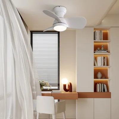 Obrázek produktu pro Stropní ventilátor AIORBER, 3 barvy, stmívatelný, 6 rychlostí, s osvětlením a dálkovým ovládáním, časovač, tichý provoz, pracovna, ložnice, bílý