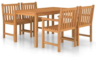 Obrázok produktu pre vidaXL 5-dielna záhradná jedálenská súprava 140 x 80 cm masívne teakové drevo