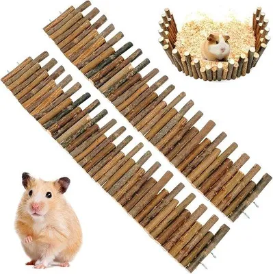 Produktbild von Holzhamsterbrücke - Holztunnel - Spielzeug - Holzspielzeug - Tierheim - Versteck für kleine Haustiere - Hamster - 50 cm