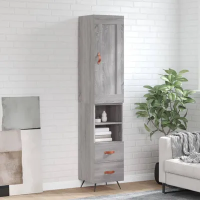 Produktbild von vidaXL Highboard Grau Sonoma 34,5x34x180 cm Holzwerkstoff