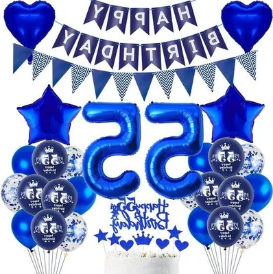 Zdjęcie produktu dla Balony w kolorze granatowym na 55. rocznicę urodzin