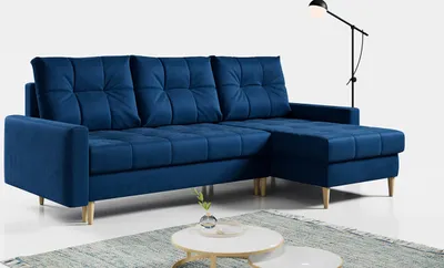 Produktbild von Ecksofa Wohnzimmer - L-form mit Schlaffunktion und Bettkasten - ASTRA - Blau