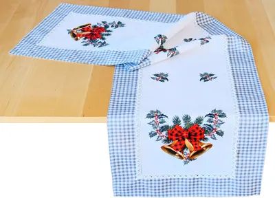 Produktbild von Tischläufer Glocken Druck grau bunt Tischwäsche 40x140 cm