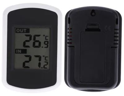Zdjęcie produktu dla Cyfrowy termometr LCD z funkcją bezprzewodową do użytku wewnątrz i na zewnątrz – urządzenie do pomiaru temperatury otoczenia