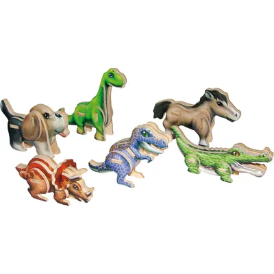 Produktbild von Small Foot 1442 3D-Puzzleset Minis aus Holz, mehrfarbig, 6-teilig (1 Set)