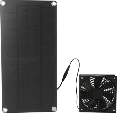 Produktbild von Solarbetriebenes Ventilator-Set (20 W), kompakt und tragbar, für Gewächshäuser, Hühnerställe, Tierhäuser und zur Fensterbelüftung