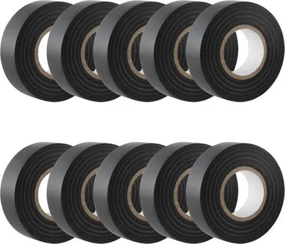 Produktbild von Schwarze starke Selbstklebende Isolierband 19mm x 20m - 10er Pack mit PVC-Folie