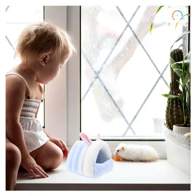 Produktbild von Warme Hamsterhöhle aus Baumwolle für Kleintiere als Winternest und Haustierbett für Meerschweinchen und Kaninchen, waschbar