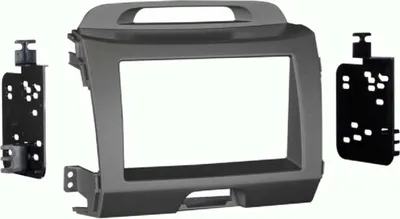 Productafbeelding van Gevelplaat voor 2-DIN autoradio, compatibel met Kia Sportage (SL) van 08/2010 tot 01/2016, kleur: grijs