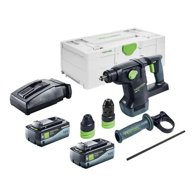 Obrázok produktu pre Festool KHC 18 EB-Basic akumulátorové kombinované kladivo 18 V 2,6 J SDS-Plus Brushless + 2x akumulátor 8,0 Ah + nabíjačka + systainer