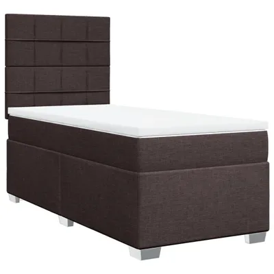 Produktbild von Boxspringbett mit Matratze Dunkelbraun 90x200 cm Stoff