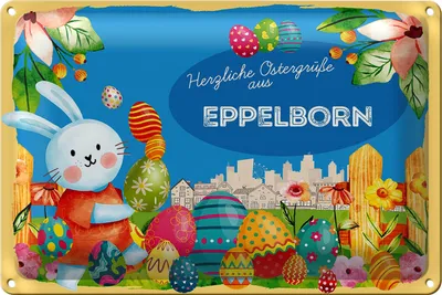 Produktbild von Blechschild Ostern Ostergrüße 30x20cm EPPELBORN