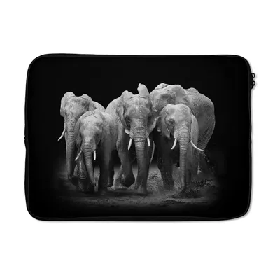 Produktbild von MuchoWow® Laptop Hülle 14 ZollElefant - Schwarz - Weiß - Tiere Laptoptasche - Laptoptasche - Stoßsicher - Schutzhaube