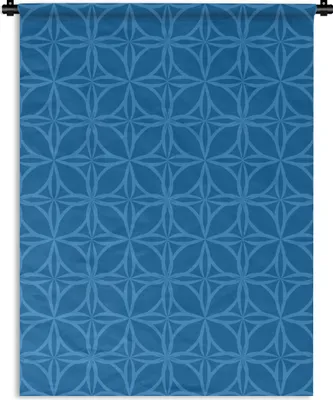 Produktbild von MuchoWow® Wandteppich Wandbehang Kompass - Blau - Muster 90x120 cm Tapisserie Dekoration Wandtuch - Wanddeko