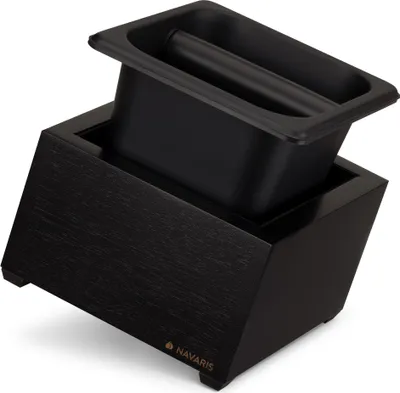 Produktbild von Navaris Abklopfbehälter aus Akazienholz 18x17x11cm - Abschlagbehälter für Siebträger - Zubehör für Espresso Kaffeemaschine Siebträgermaschine -