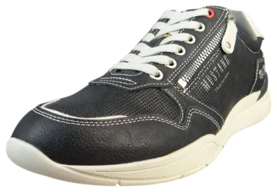 Produktbild von Mustang Herren Sneaker Schnürschuh elegant mit Reißverschluss zeitlos 4138-309, Größe:44 EU, Farbe:Blau