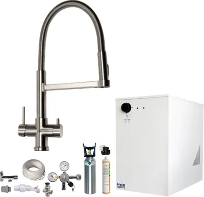 Produktbild von Tafelwassergerät BieTal BT-30U & 5-Wege Wasserhahn Brause Wasserfilter 2Kg CO2
