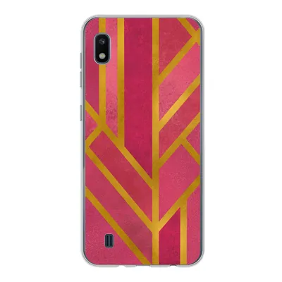 Produktbild von MuchoWow® Handyhülle Schutzhülle Hülle für Samsung Galaxy A10 Gold - Rosa - Geometrisch Silikon Softcase Handy Hülle - Schutzhülle