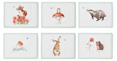 Platzsets 'The Bee' – 6er-Set, 30,5x23 cm, Holz, hitzebeständig