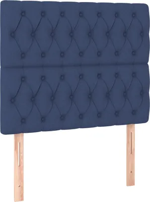 Obrázek produktu pro vidaXL Čelo postele modré 100 x 7 x 118/128 cm látka