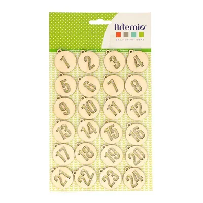 Image de Chiffres ronds en bois pour calendriers de l'Avent
